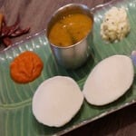 Idli with chutney and sambar at Davie Dosa Company Richmond BC