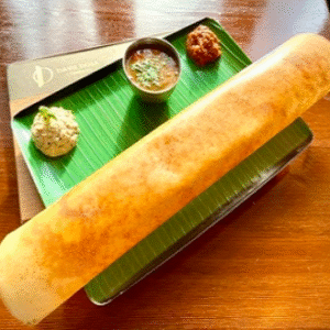 Masala dosa with chutney and sambar at Davie Dosa Company Richmond BC